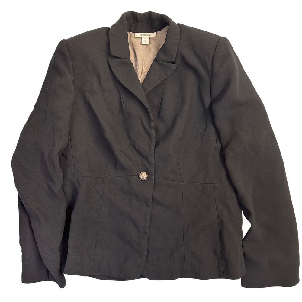 Dressbarn Black‎ Blazer Womens Size 10 Career Business Office Suit Jacket